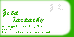 zita karpathy business card